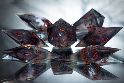 Corruption - Sharp 7 Piece Handmade Resin Dice