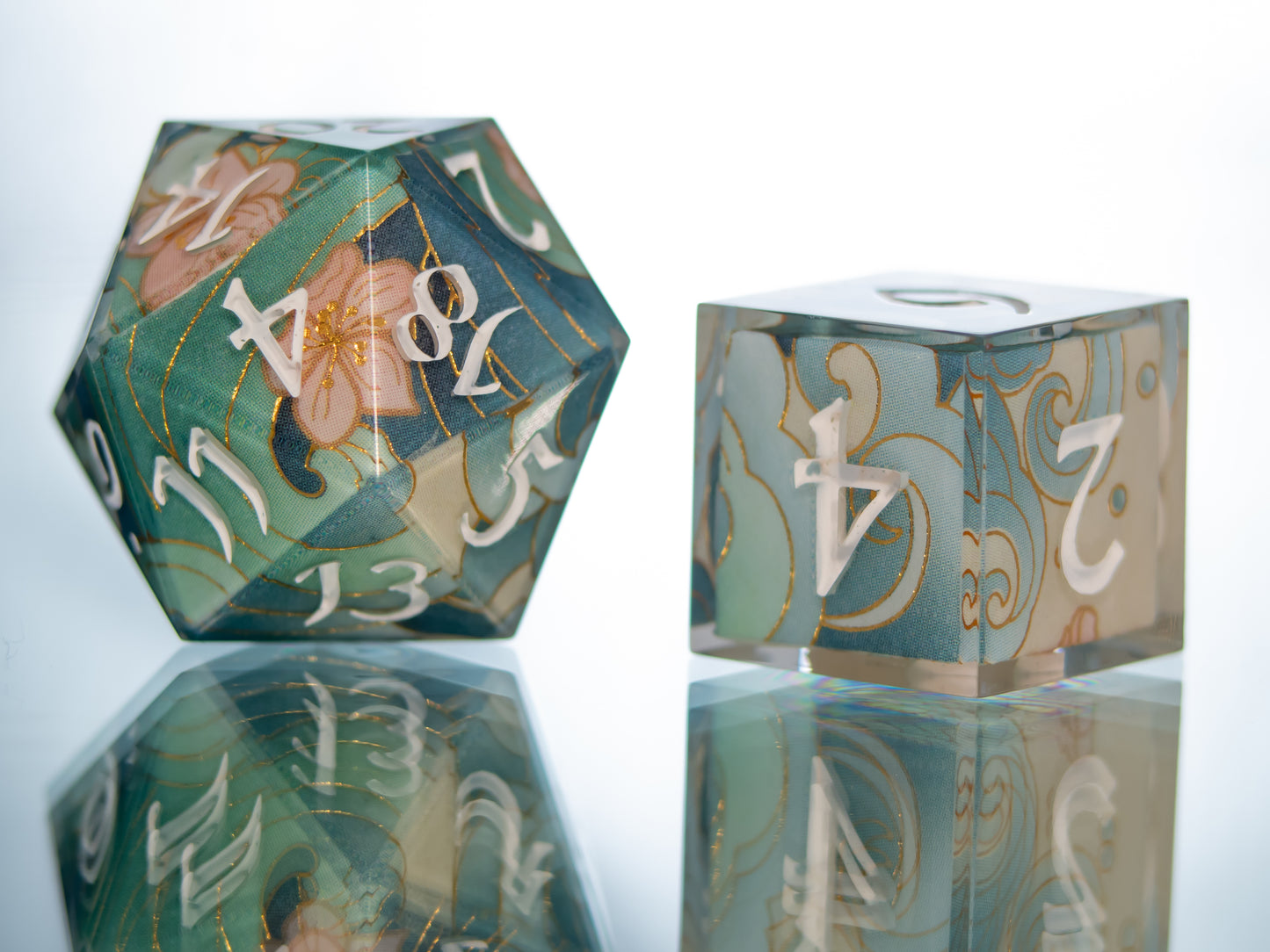 Tranquility - 7 Piece Handmade Resin Dice