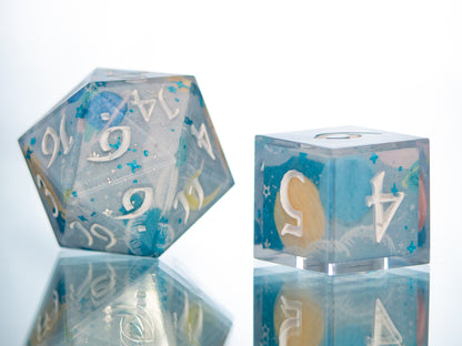 Pastel Planets - 7 Piece Handmade Resin Dice