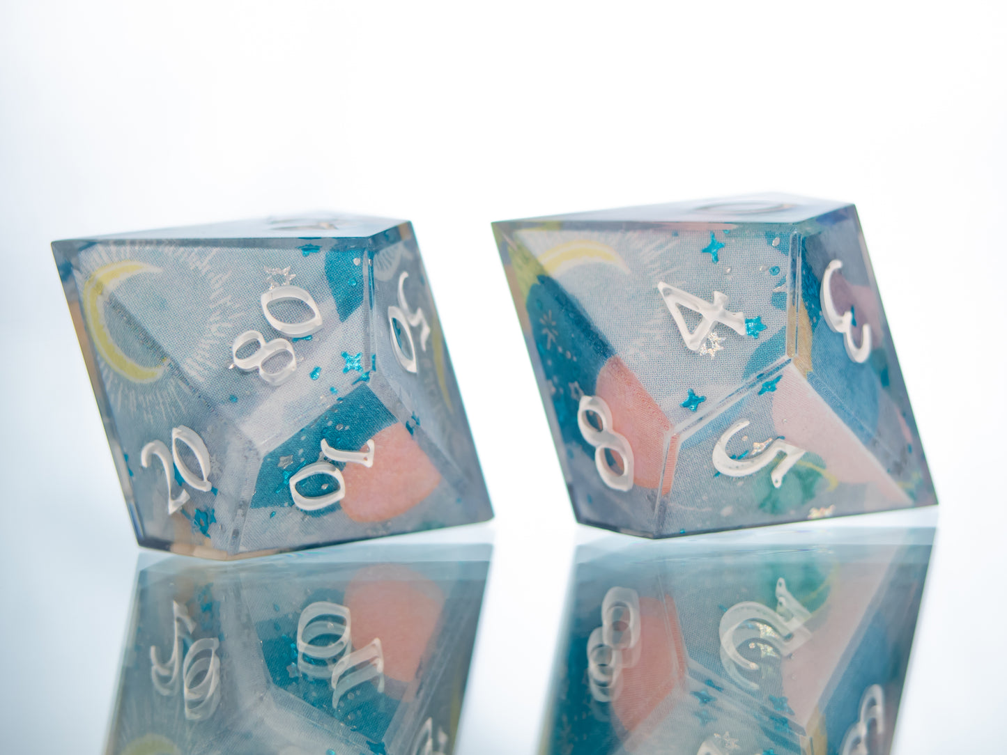 Pastel Planets - 7 Piece Handmade Resin Dice