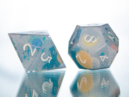 Pastel Planets - 7 Piece Handmade Resin Dice