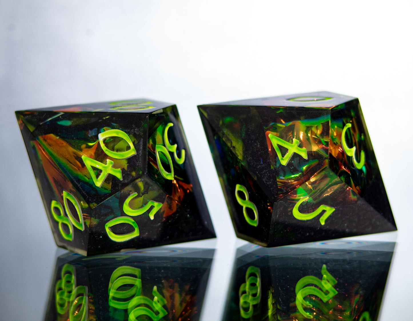 Poison Spray - Alt 7 Piece Handmade Resin Dice