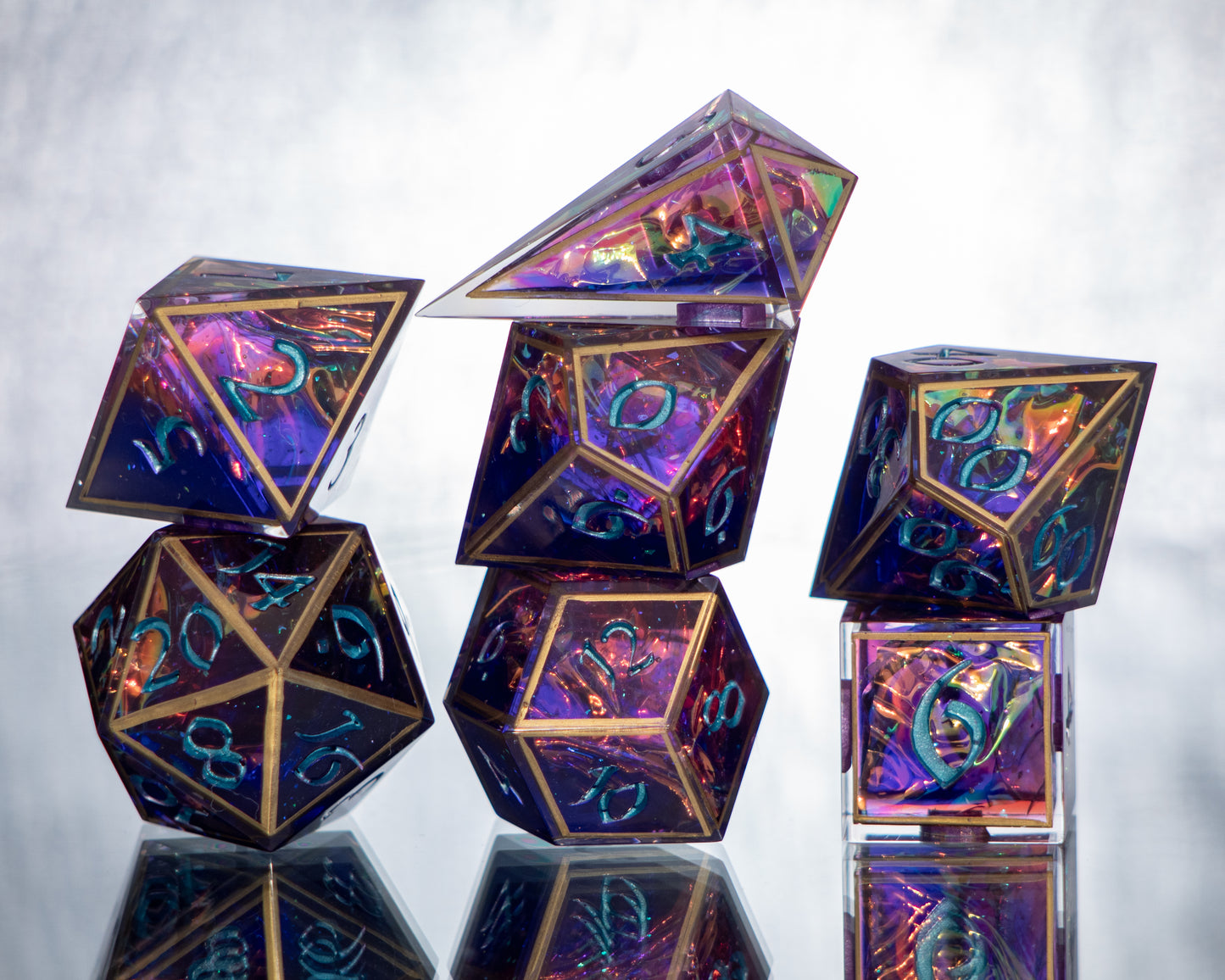 Arcane Focus - Alt 7 Piece Handmade Resin Dice