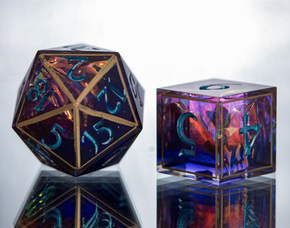 Arcane Focus - Alt 7 Piece Handmade Resin Dice