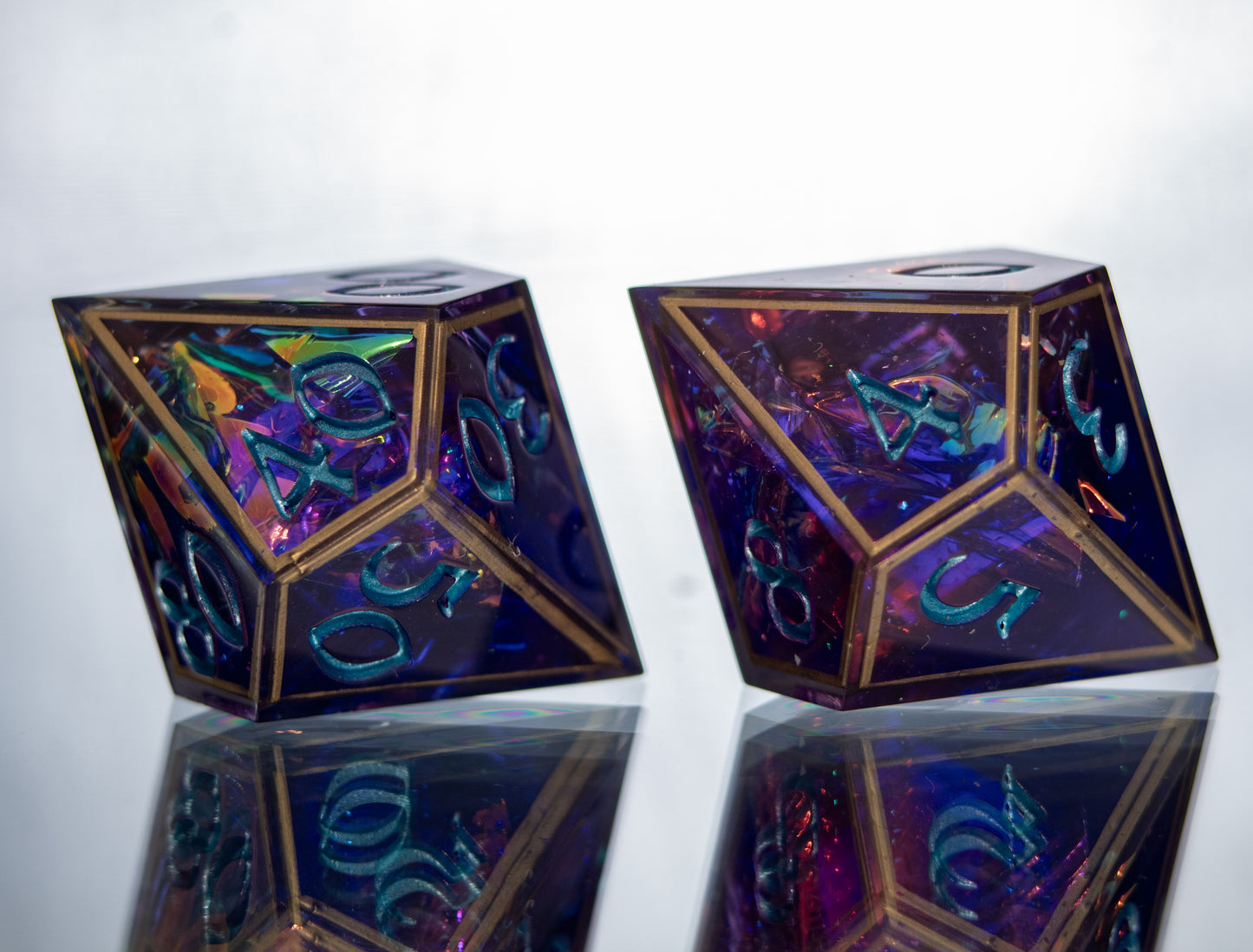 Arcane Focus - Alt 7 Piece Handmade Resin Dice