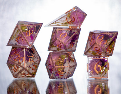 Softness of Spring - Alt 7 Piece Handmade Resin Dice