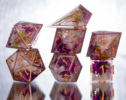 Softness of Spring - Alt 7 Piece Handmade Resin Dice