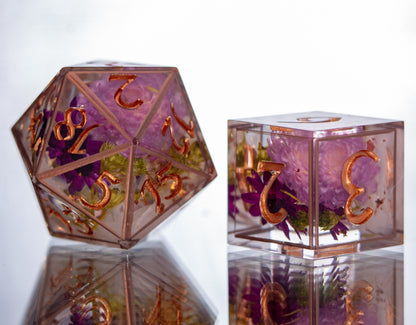 Softness of Spring - Alt 7 Piece Handmade Resin Dice