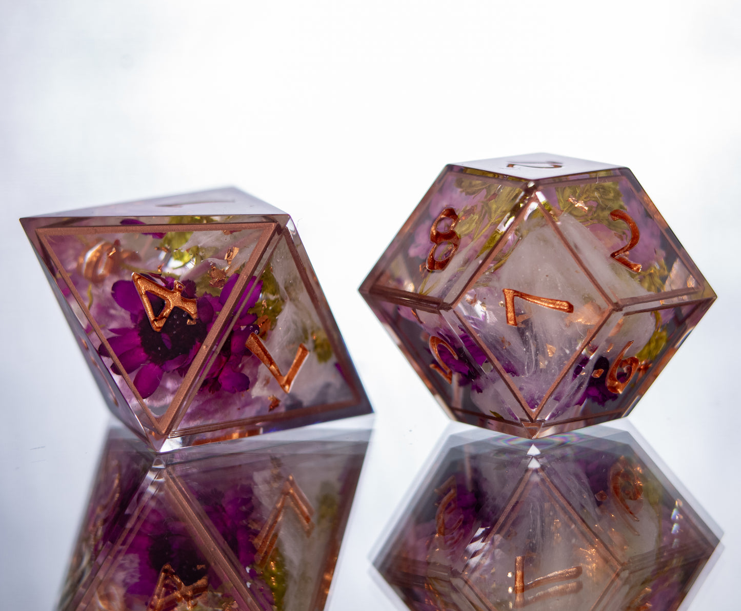 Softness of Spring - Alt 7 Piece Handmade Resin Dice