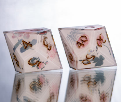 Lotus Temple - 7 Piece Handmade Resin Dice