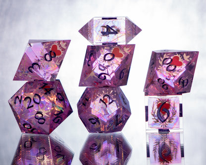 The Power of Love - 7 Piece Handmade Resin Dice