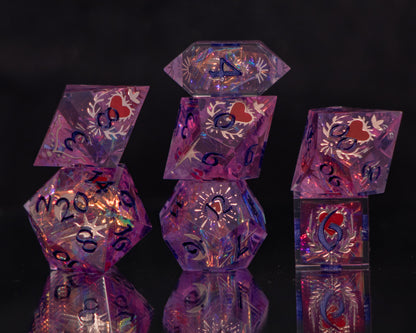 The Power of Love - 7 Piece Handmade Resin Dice