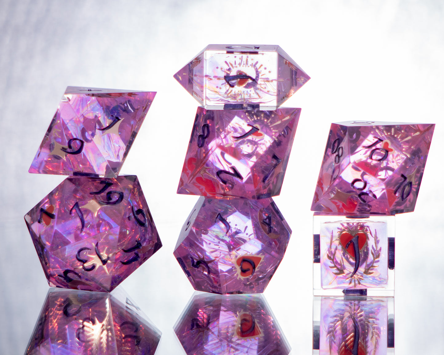 The Power of Love - 7 Piece Handmade Resin Dice