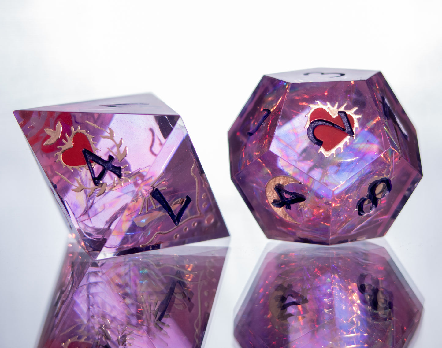 The Power of Love - 7 Piece Handmade Resin Dice