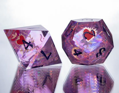 The Power of Love - 7 Piece Handmade Resin Dice