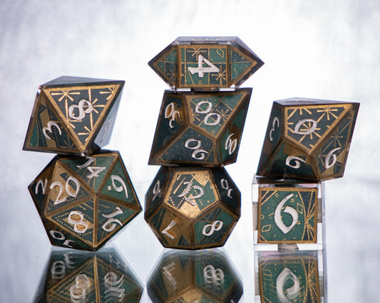 Roaring 20's - 7 Piece Handmade Resin Dice