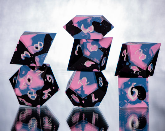 Splatter - 7 Piece Handmade Resin Dice