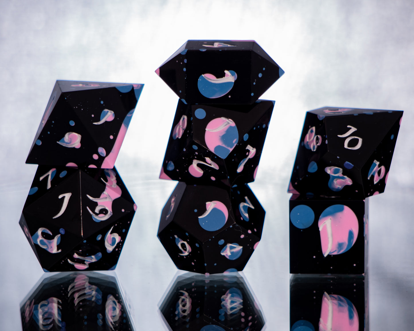 Splatter - 7 Piece Handmade Resin Dice