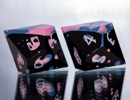 Splatter - 7 Piece Handmade Resin Dice