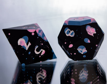 Splatter - 7 Piece Handmade Resin Dice