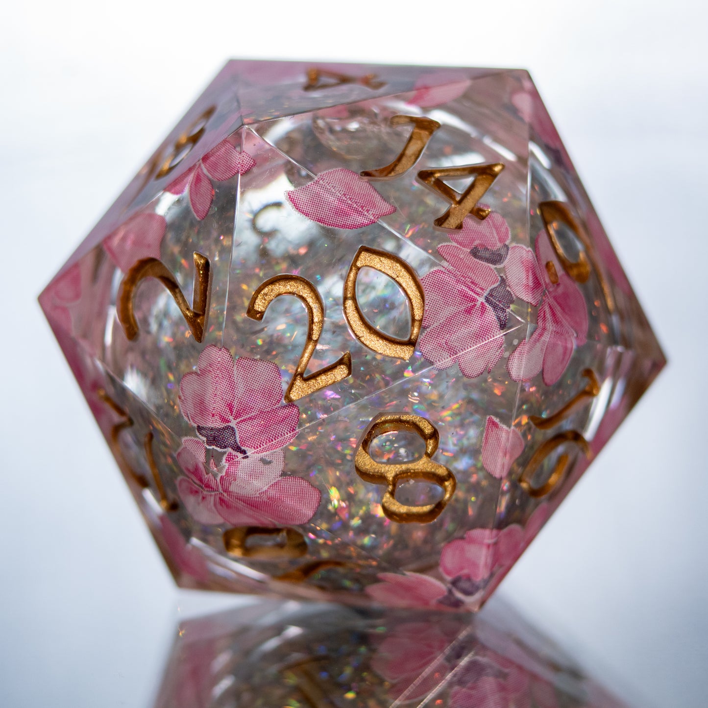 Sakura Waves - Handmade Chonk Liquid Core D20