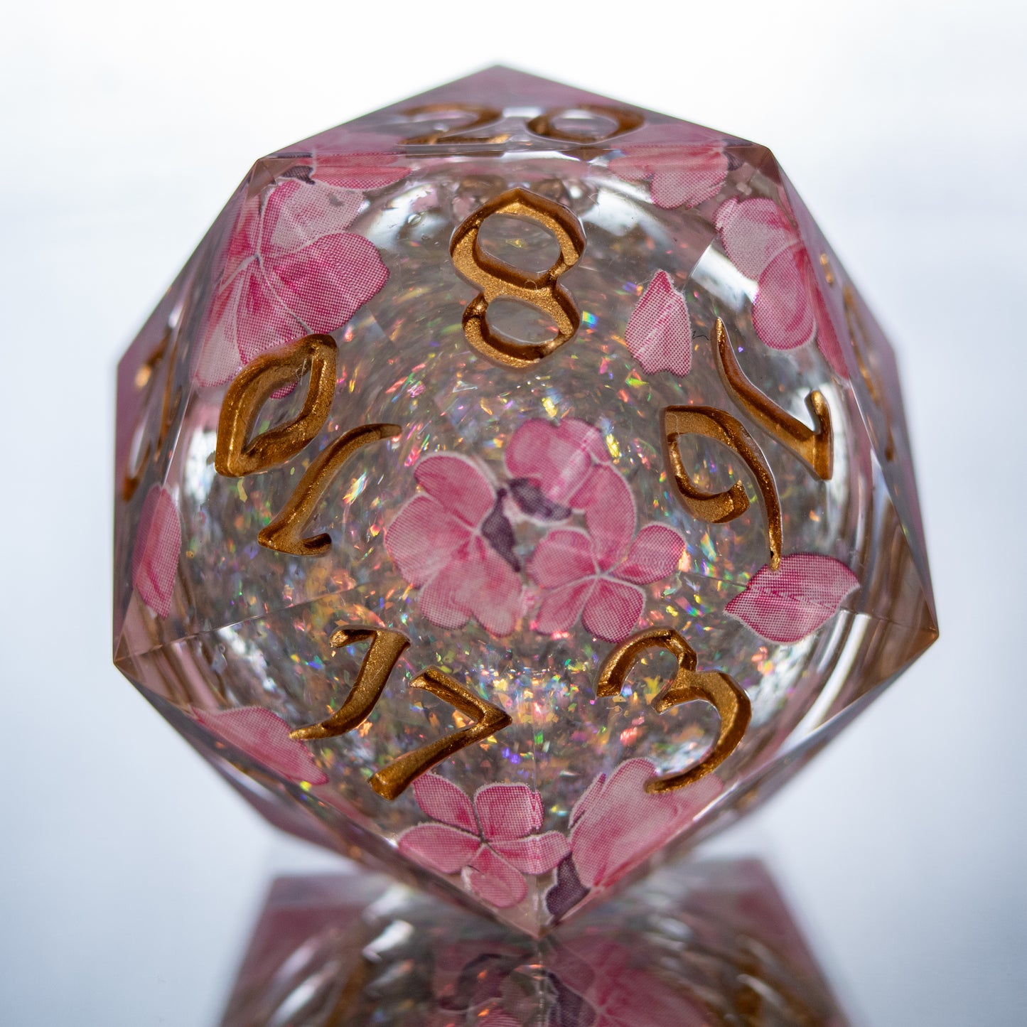 Sakura Waves - Handmade Chonk Liquid Core D20