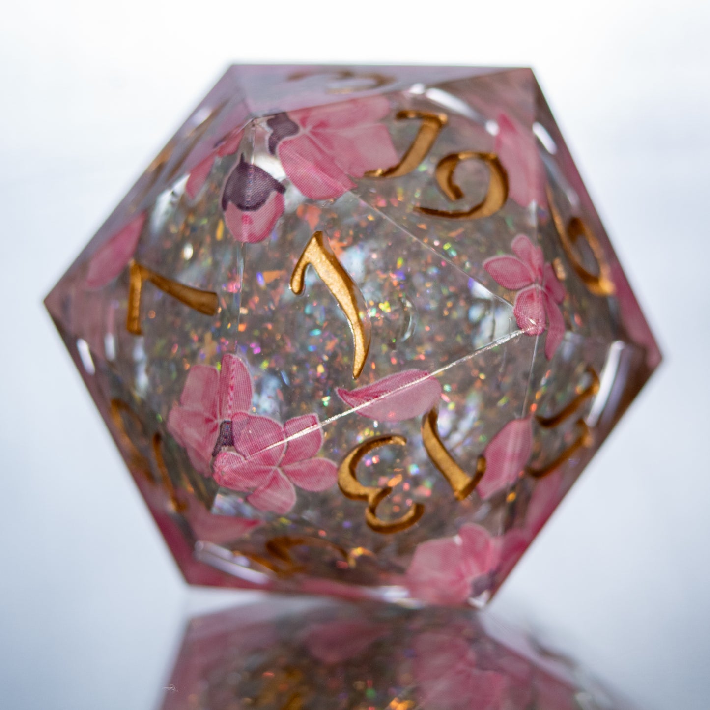 Sakura Waves - Handmade Chonk Liquid Core D20