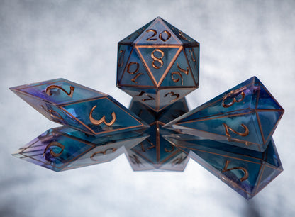 Pure Magic - Sharp 7 Piece Handmade Resin Dice