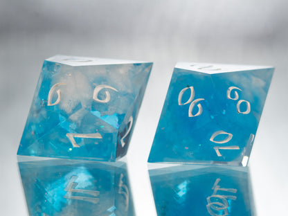 Blue Skies - 7 Piece Handmade Resin Dice