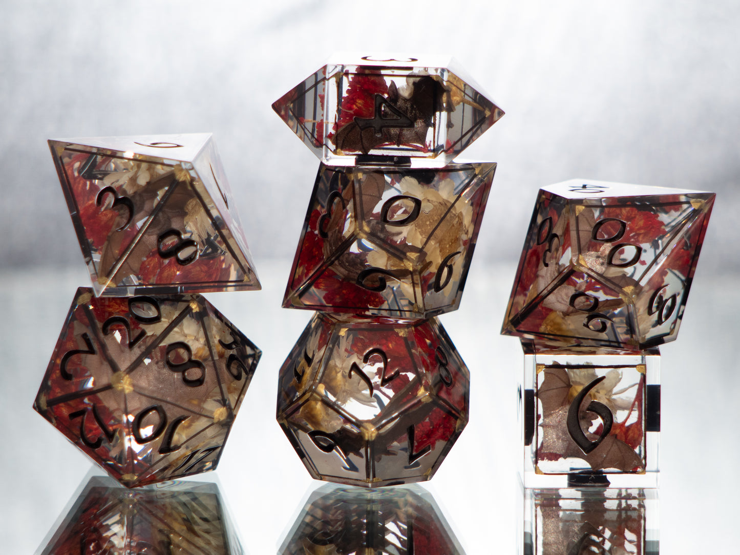 Vampire's Familiar - 7 Piece Handmade Resin Dice