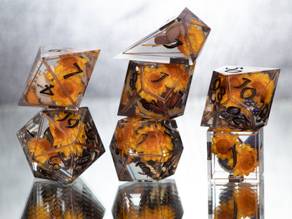 First Signs of Fall - Alt 7 Piece Handmade Resin Dice