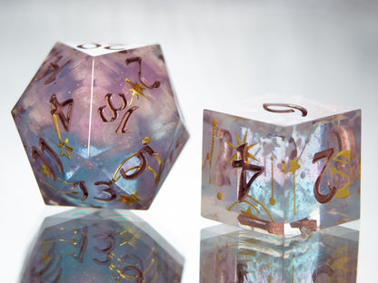 Cotton Candy Dreams - 7 Piece Handmade Resin Dice