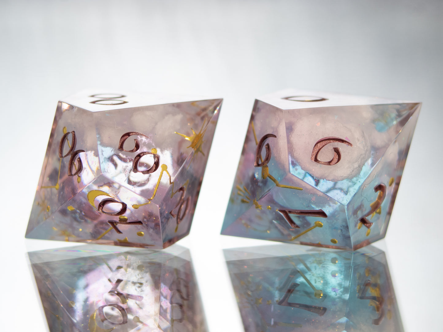 Cotton Candy Dreams - 7 Piece Handmade Resin Dice