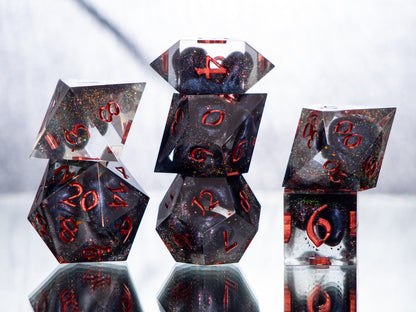 Corruption - 7 Piece Handmade Resin Dice