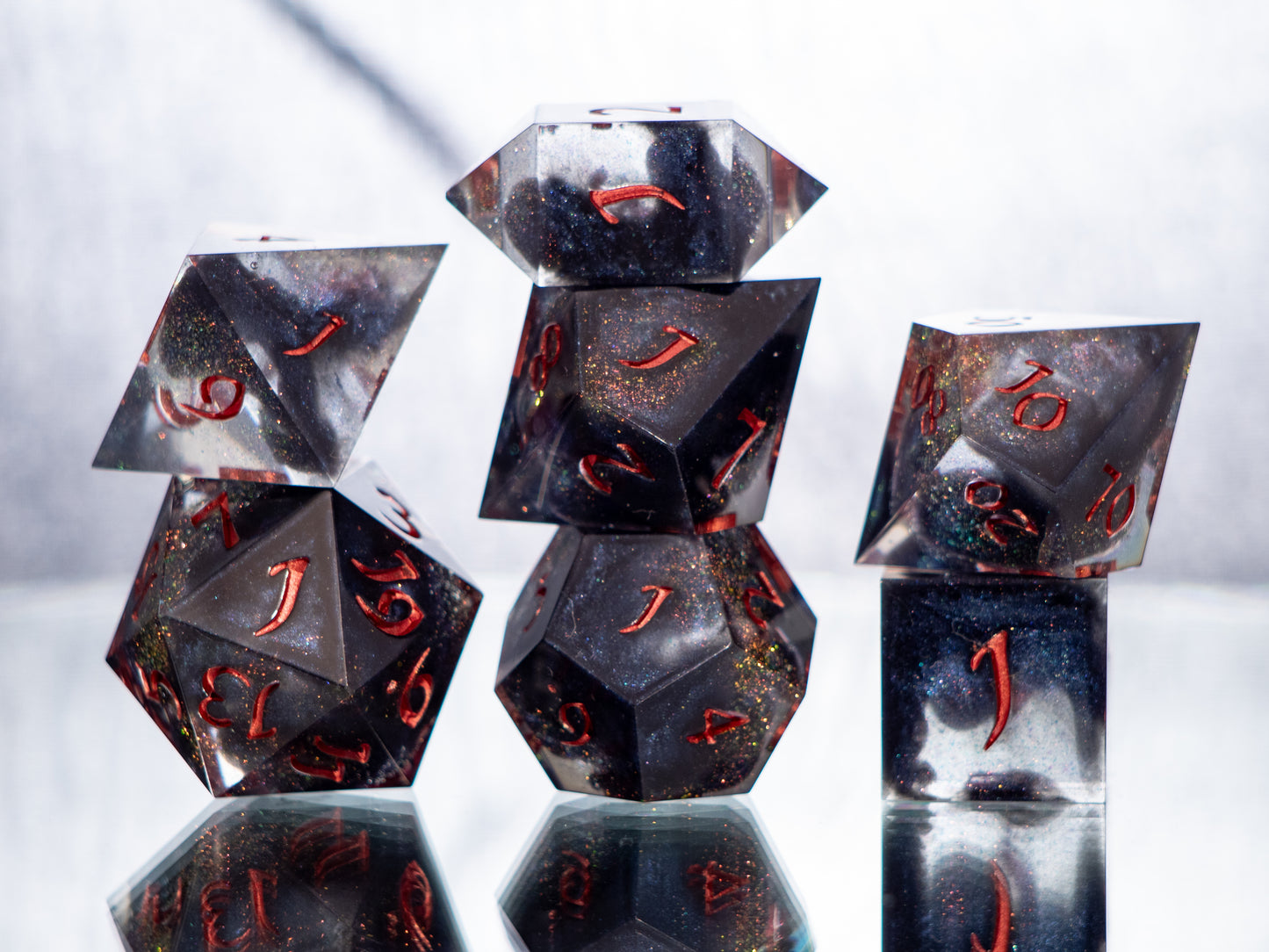 Corruption - 7 Piece Handmade Resin Dice