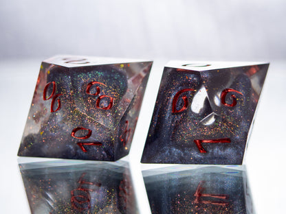 Corruption - 7 Piece Handmade Resin Dice