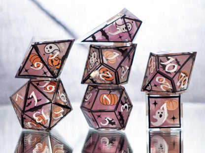 Spooky Cuties - Alt 7 Piece Handmade Resin Dice