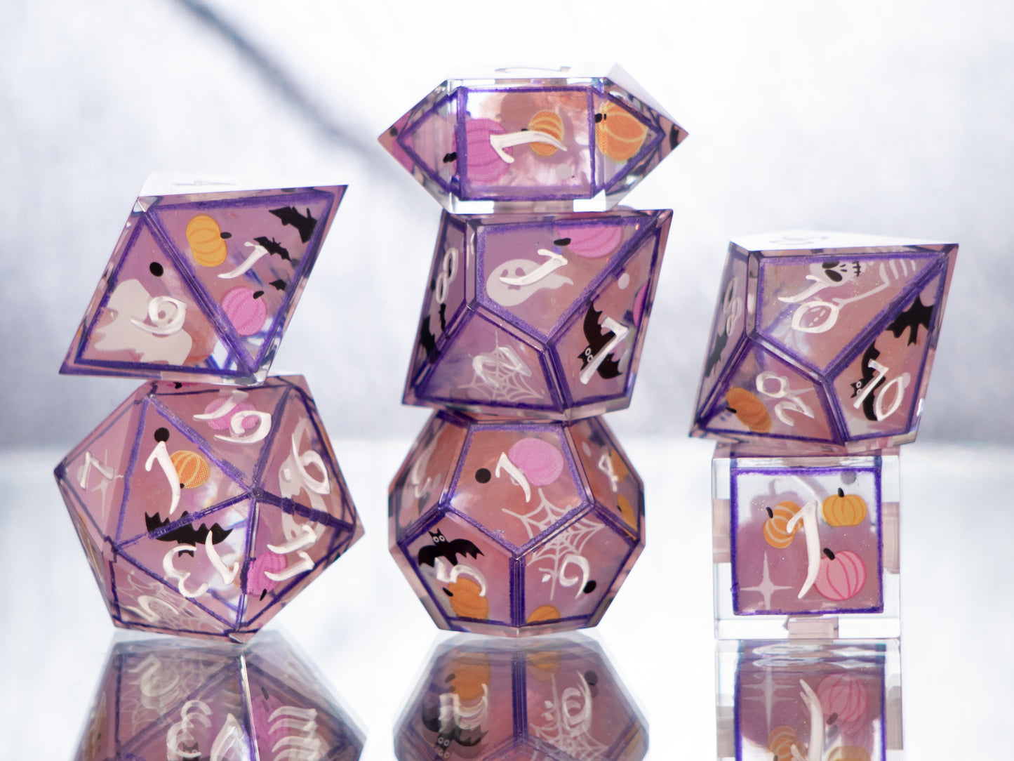 Spooky Ooky - 7 Piece Handmade Resin Dice