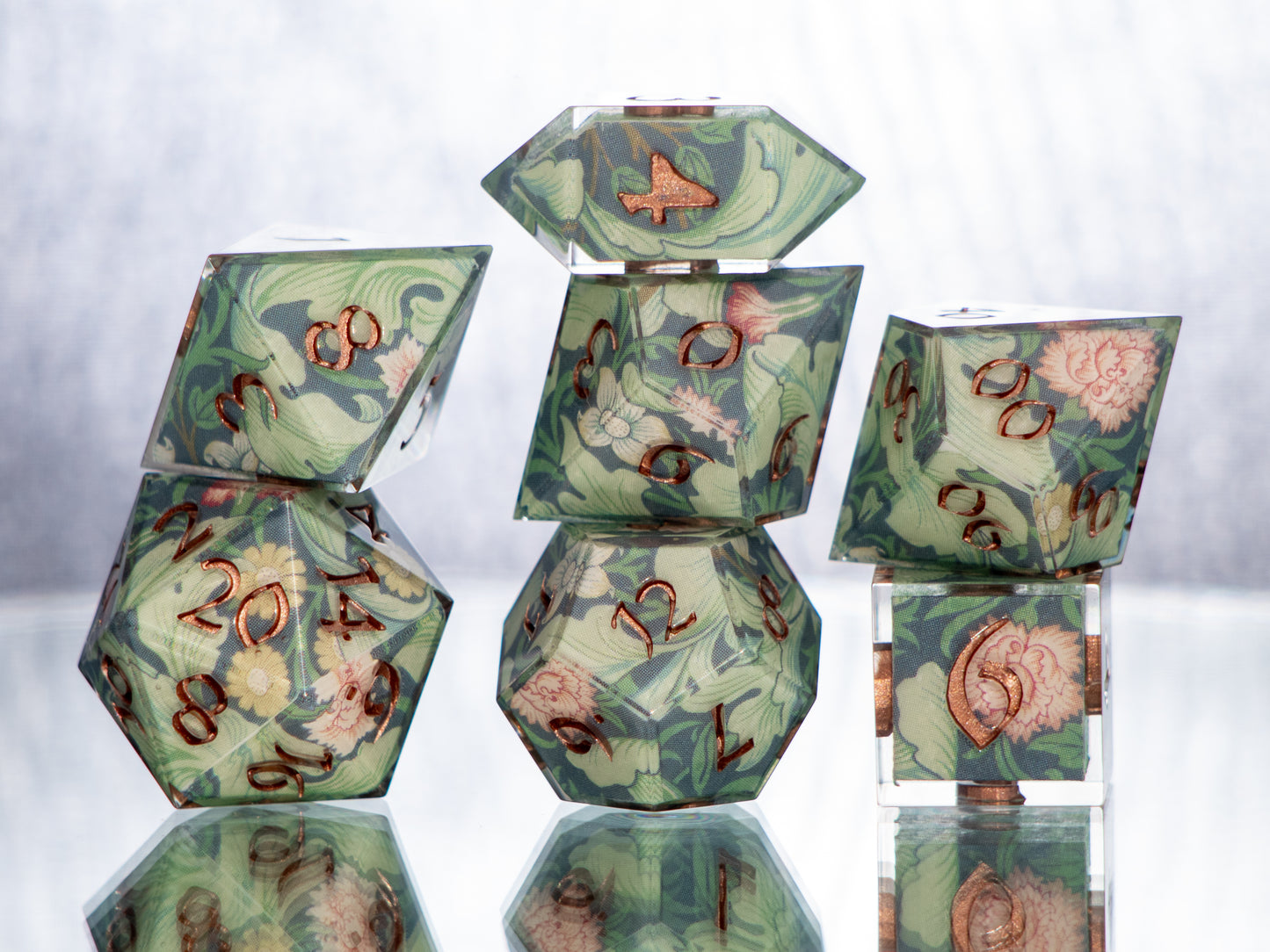 Morris Wallpaper - 7 Piece Handmade Resin Dice