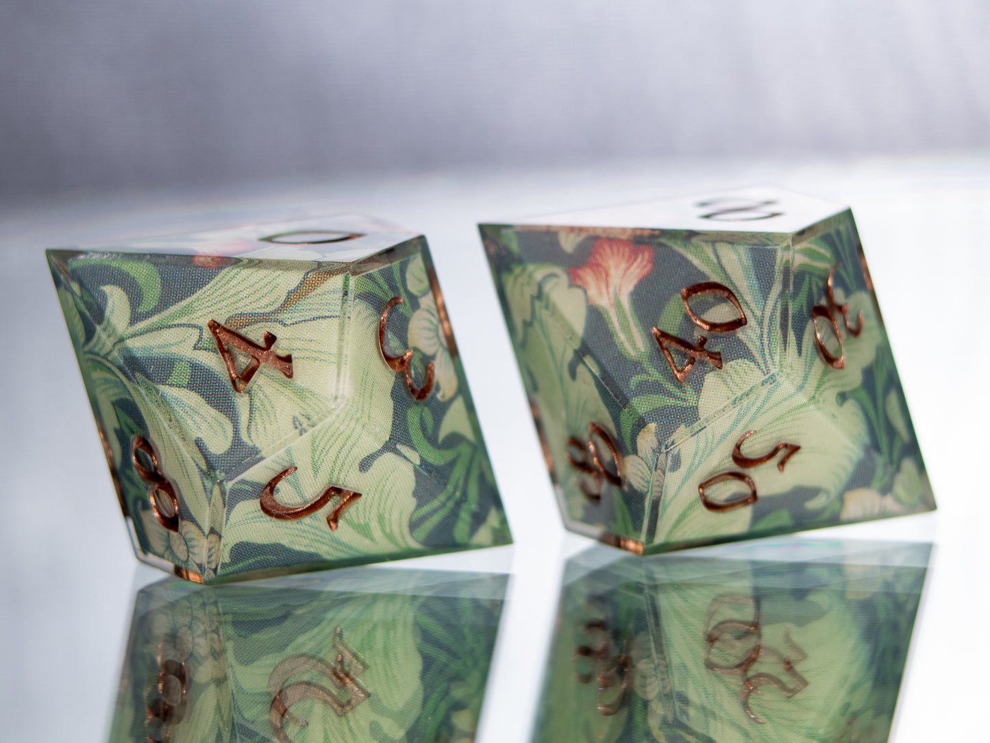 Morris Wallpaper - 7 Piece Handmade Resin Dice