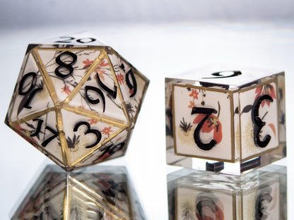 Fine Porcelain - 7 Piece Handmade Resin Dice