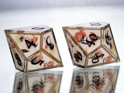 Fine Porcelain - 7 Piece Handmade Resin Dice