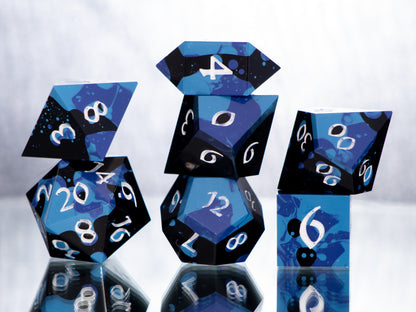 Berry Splatter - 7 Piece Handmade Resin Dice