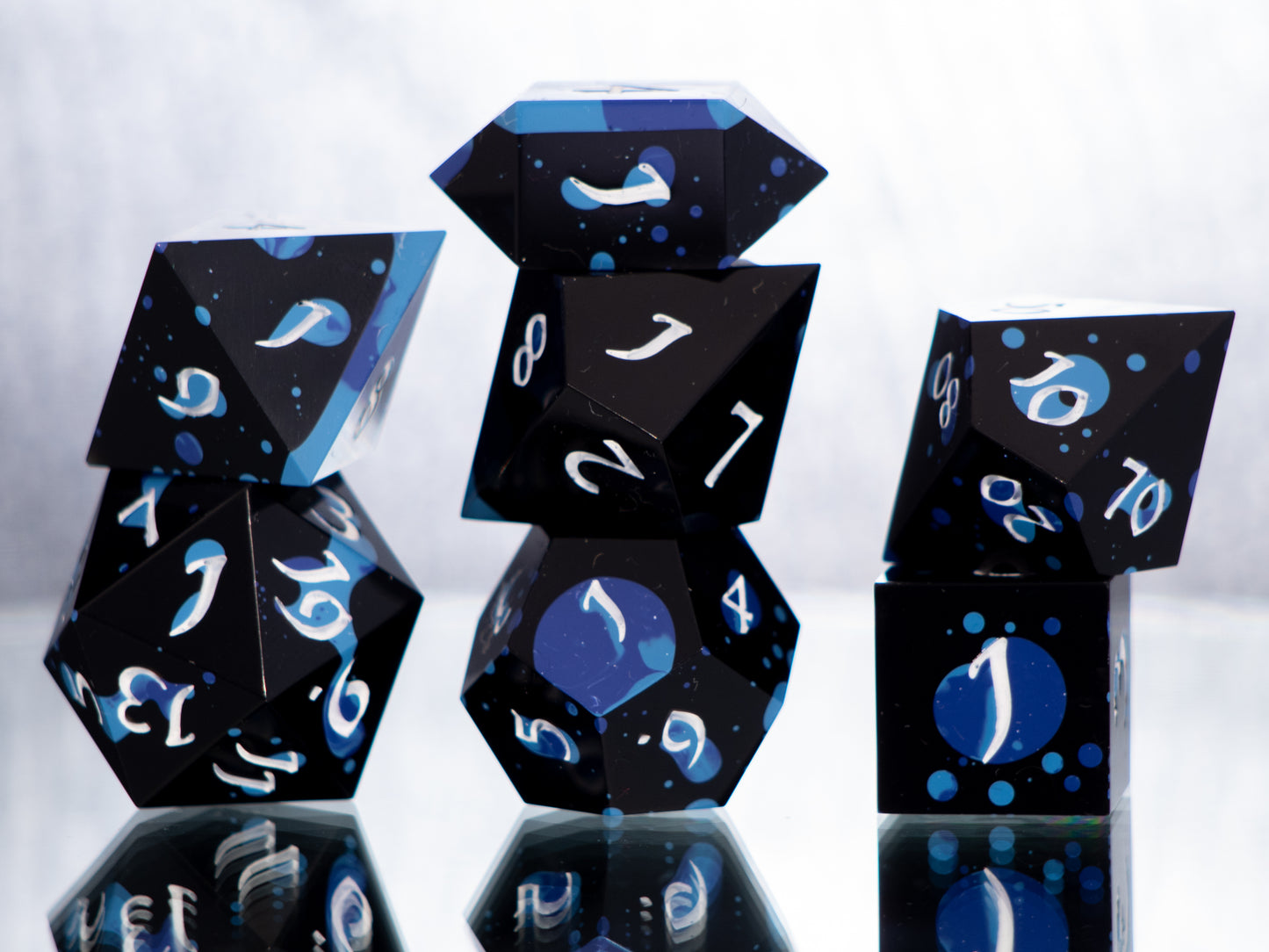 Berry Splatter - 7 Piece Handmade Resin Dice