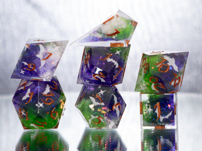 Witching Hour - Alt 7 Piece Handmade Resin Dice