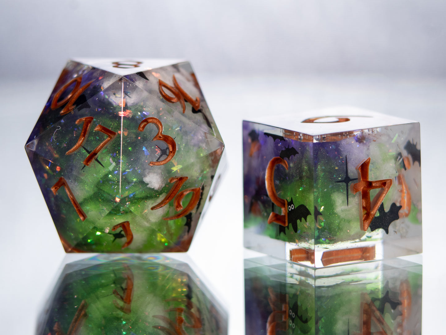 Witching Hour - 7 Piece Handmade Resin Dice