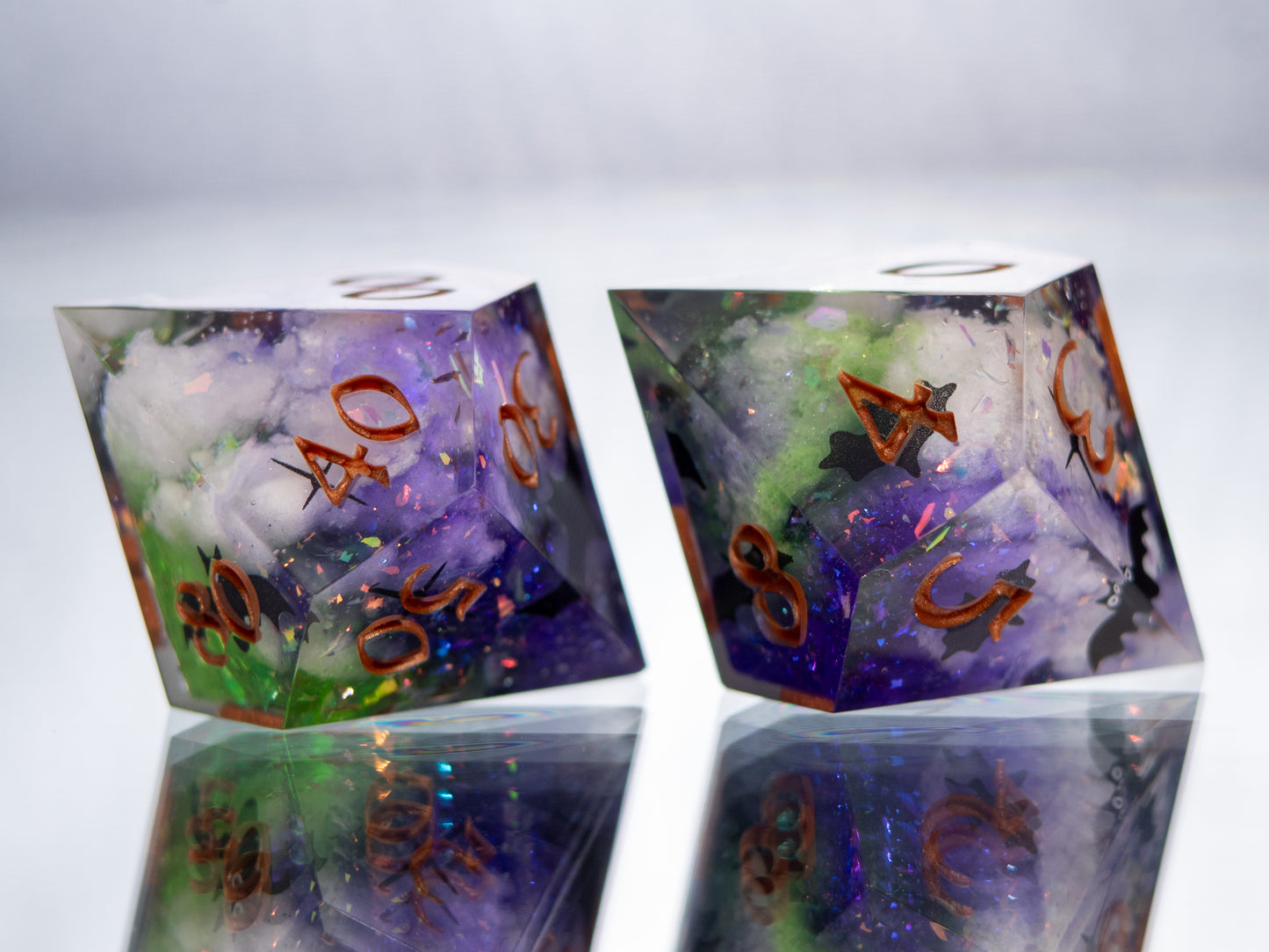 Witching Hour - 7 Piece Handmade Resin Dice