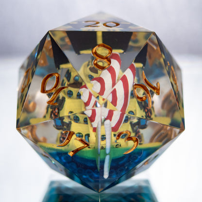 Heart Pirate's Sub - Handmade Resin Chonk D20