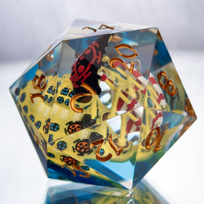 Heart Pirate's Sub - Handmade Resin Chonk D20