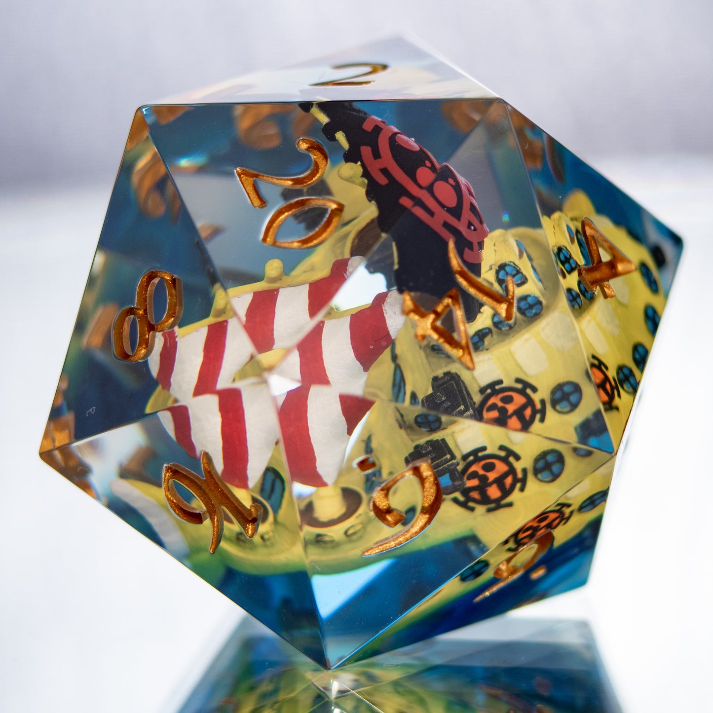 Heart Pirate's Sub - Handmade Resin Chonk D20